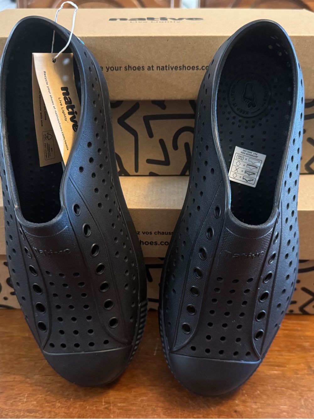 Native kids Black Jefferson Slip-On shoes